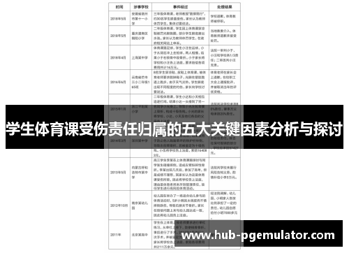 学生体育课受伤责任归属的五大关键因素分析与探讨